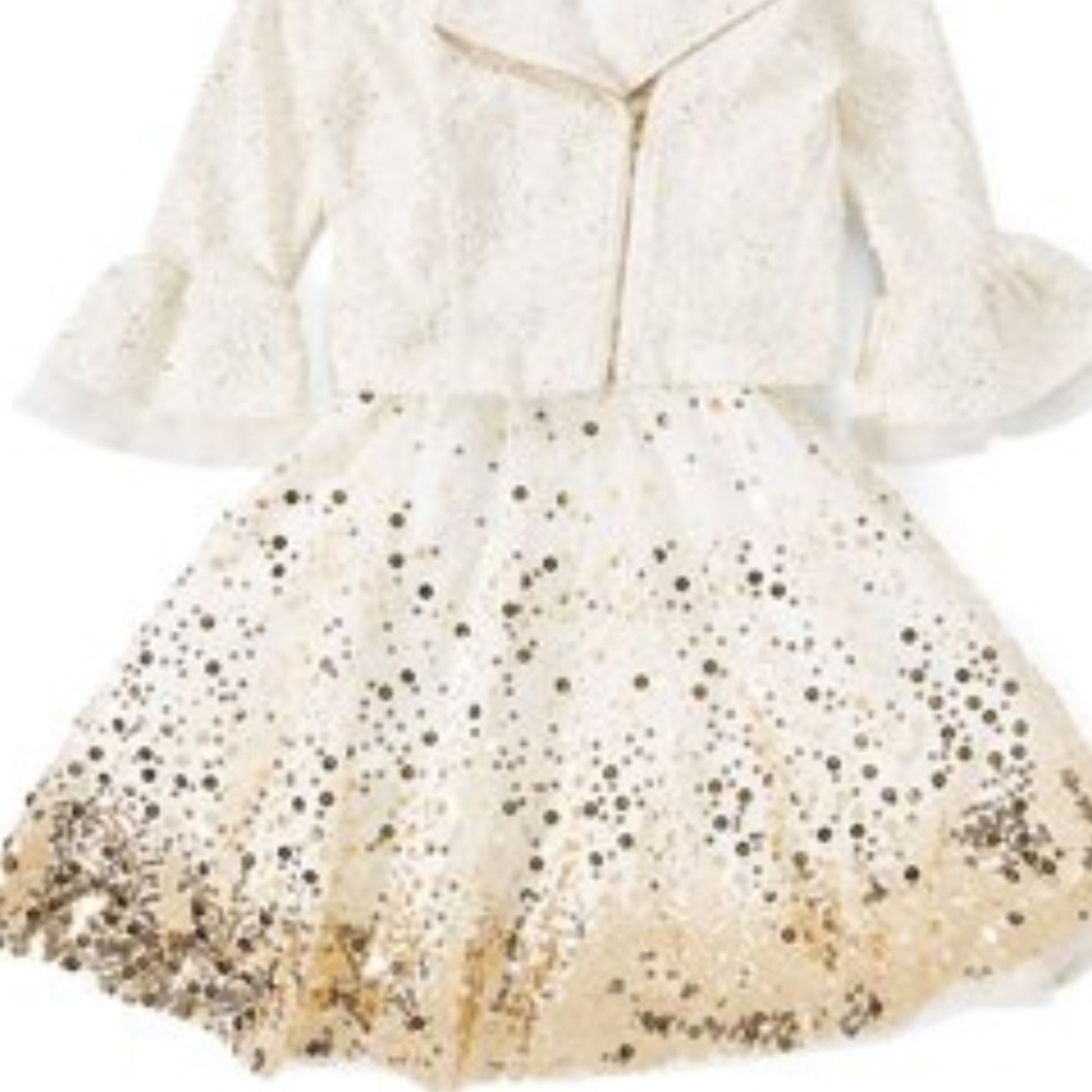 Ivory Sequined A line dress